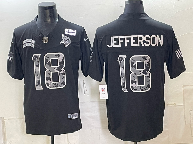 Men 2026 Minnesota Vikings #18 Jefferson black Nike Limited NFL Jersey 100604